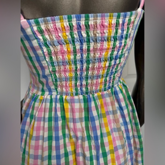 J Crew Multicolor Gingham Long Dress Women Size XS - Picture 9 of 9